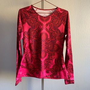 LOT Athleta LS pink orange paisley top and skorts